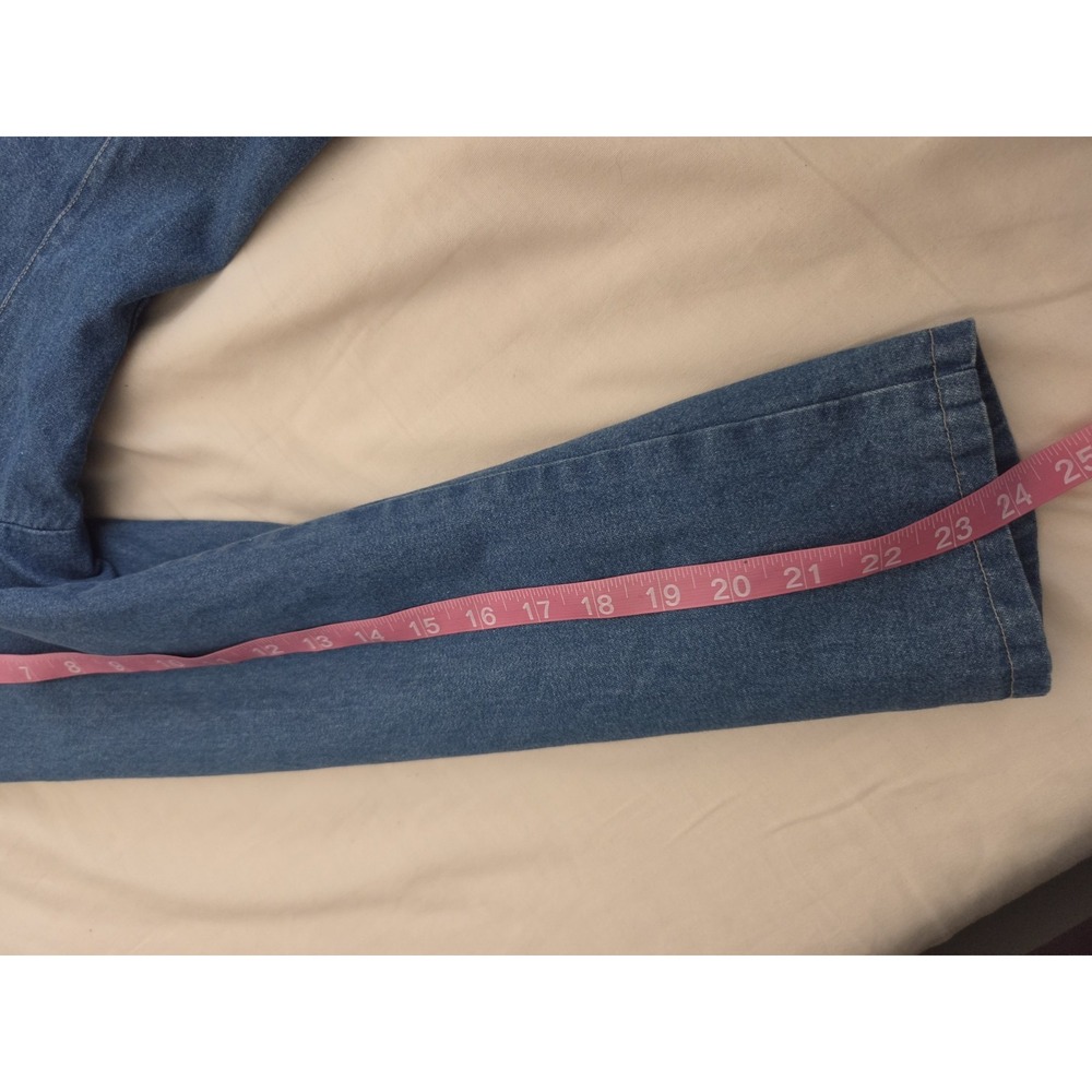 Denim & Co Blue Denim Blazer Jacket Women's Large Cotton Button Front Pockets - Picture 15 of 15